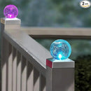 Solar Fence Post Cap Light, 4x4, Color Changing, Waterproof, Outdoor, Wooden or Vinyl Post, Garden Lights, Solar Powered, Crackle Glass Design by GreenHaven Gardens