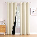 ChrisDowa 100% Blackout Curtains 72 inch Long for Bedroom with Black Liner, 2 Thick Layers Total Blackout Thermal Insulated Grommet Window Curtains 2 Panels Set (Light Beige, 42 x 72 Inch) by TinyTreasures Baby Boutique