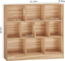 LEYAOYAO 10 Cube Bookshelf with Base,3 Tier Mid-Century Modern Grey Bookcase,Standing Wide Bookshelves Storage Organizer Shelf,Rustic Wood Display Cabinet Book Shelves for Bedroom,Living Room,Office by CozyNest Decor