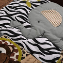 7 PCs Forest Animal Nursery Crib Bedding Set Baby Boy Elephant Giraffe Bear Cot Bedding Set by TinyTreasures Baby Boutique