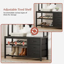 Lulive Hall Tree with Bench and Shoe Storage, 31.5" Coat Rack Freestanding with 2-Tier Storage Shelf, 6-in-1 Entryway Bench Coat Rack with 12 Hooks and 3 Drawers(Black) by CozyNest Decor