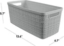 Curver Jute Decorative Plastic Organization and Storage Basket Perfect Bins for Home Office, Closet Shelves, Kitchen Pantry and All Bedroom Essentials, Set of 8 Grey by TinyTreasures Baby Boutique