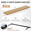 Fun Memories Floating Shelves for Wall, 36" Rustic Wood Deep Wall Mounted Shelves with Invisible Brackets for Decor & Storage, Floating Shelf for Living Room, Bathroom (Oak, Set of 2) by CozyNest Decor