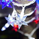 50 LED Red White and Blue Star Lights, 18.5FT 4th of July Lights Plug in, Patriotic Decorations Outdoor Star String Light for Home Patio Porch Garden Memorial Day Independence Day Decor, White Wire by GreenHaven Gardens