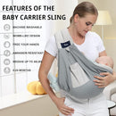 CUBY Mesh Baby Sling Carrier, Breathable Lightweight Baby Wraps Sling with Adjustable Strap- Easy to Wearing Soft Front Facing Baby Slings for Newborn Infant Toddler Carry Up to 40lbs(Gray Mesh) by TinyTreasures Baby Boutique