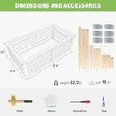Wood Raised Garden Bed Outdoor Plant Box Planters for Outdoor 4X2X1.2 FT Plants with Galvanized Metal for Herbs Vegetables Flowers Great Patio Deck Balcony by GreenHaven Gardens