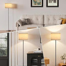 Ambimall 60'' Modern Floor Lamp with Shade, Tall Lamps for Living Room, Bedroom, Office, Dining Room, Gray Shade with Deep Gray Pole(Without Bulb) by CozyNest Decor