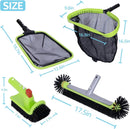 Sepetrel Deluxe Swimming Pool Cleaning Kit Including Professional Leaf Skimmer Net,Half-Depth Fine Mesh Net,17.5" Pool Brush Head & Hand Scrub Brush(NO Pole) by GreenHaven Gardens