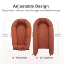 Deluxe Infant Lounger, Baby Nest Cover for Baby Girls & Boys, Newborn Essentials for Baby 0-12 Months, 100% Cotton (Gingerbread) by TinyTreasures Baby Boutique