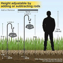 78 Inch Extra Tall Shepherd Hooks for Outdoors, Heavy Duty Metal Garden Hooks for Hanging Plants, Bird Feeders, Lanterns – Rust-Proof Steel with 5 Fork Base, Black by GreenHaven Gardens