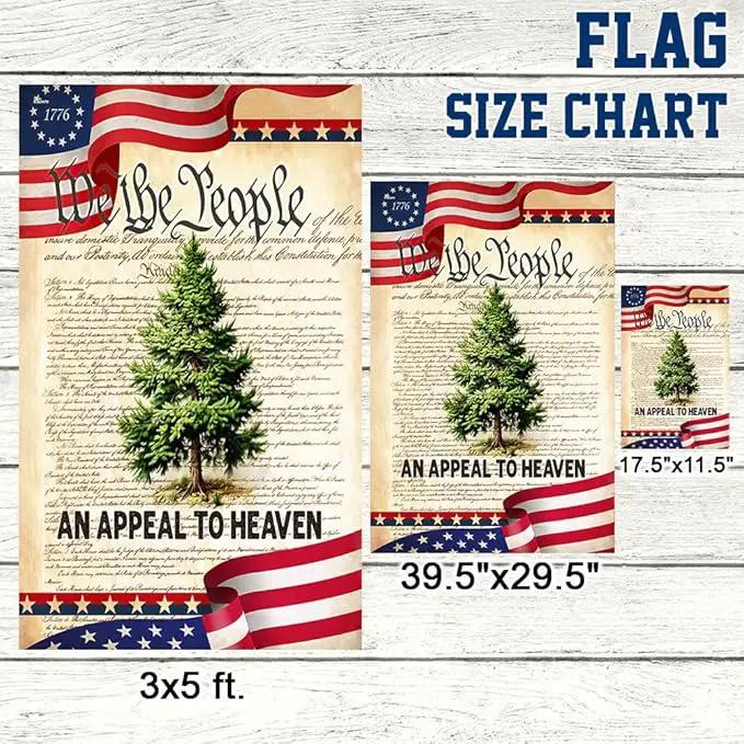 FLAGWIX American Flag - We The People Betsy Ross 1776 An Appeal To Heaven Pine Tree Flag TPT1923F, House Flag (29.5" x 39.5") - USA Flags Premium Polyester - Decorative Indoor Outdoor Flag, photo 5 of 7