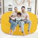 5FT Bean Bag Chair, Large Bean Bag Chairs with Memory Foam Filled, Fluffy Beanbag Sofa with Dutch Velvet Cover, Round BeanBag Chairs for Living Room, Playroom - Lemon by TinyTreasures Baby Boutique