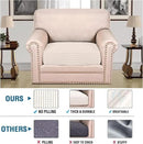 H.VERSAILTEX Super Stretch Individual Seat Cushion Covers Sofa Covers Couch Cushion Covers Slipcover Sets Thick Jacquard Textured Twill Fabric (1 Piece Chair Cushion Cover, Ivory) by CozyNest Decor