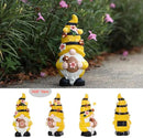 Garden Figurines Gnome Statue Decorations - Solar Resin Spring Bee Gnome Figurine Solar Garden Lights Outdoor Decorations Waterproof for Patio,Yard,Lawn, by GreenHaven Gardens