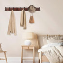 38.6'' Large Coat Rack Wall Mount Coat Hooks Coat Hanger with 10 Metal Black Triple- Hooks Brown Pine Real Wood Plank Hat Rack for Wall Hooks for Hanging Coat Hat Jacket by CozyNest Decor
