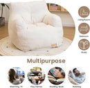 Bean Bag Chair with Filler, Bean Bag Sofa with Tufted Soft Stuffed Filling, Fluffy and Lazy Sofa, Comfy Cozy BeanBag Chairs with Memory Foam for Dorm, Apartment, Living Room (White) by CozyNest Decor