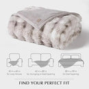 EVERGRACE Ultra Soft Luxury Fluffy Ridgeline Faux Rabbit Fur Throw Blanket, Thick Warm Bubble Throw for Bed, Cozy Plush Reversible Blankets for Couch, Chair, Sofa, Light Grey, 60x80 Inches, 870 GSM by CozyNest Decor
