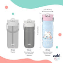 Zak Designs Harmony Hello Kitty 20oz Water Bottle for Travel or At Home, Recycled Stainless Steel is Leak-Proof When Closed and Vacuum Insulated with Straw Lid and Carry Handle by TinyTreasures Baby Boutique