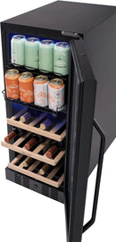 Newair 15" Wine and Beverage Refrigerator 9 Bottle and 48 Can Capacity, Beverage Cooler in Stainless Steel, Built-in or Freestanding Dual Zone Drink Fridge with Triple-Pane Glass Door by CozyNest Decor