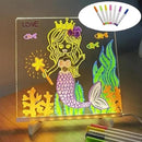 LED Note Board with Colors, Acrylic Dry Erase Board with Light,Stand as a Glow Memo Letter Board Note Glass Led White Board with 7 Pen for Office School Home (11.8 * 7.9in) by TinyTreasures Baby Boutique