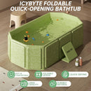 Baby Foldable Kids Bathtub for Infants to Toddler with Non-Slip Base,Easy Storage,Perfect for Small Spaces,Graffiti Green by TinyTreasures Baby Boutique
