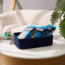 Large Shallow Organizing Baskets 15x11x5.1 Inches - Rope Woven Storage Bins for Bathroom, Shelves, Cube Closet, Navy Blue 2 Packs by CozyNest Decor