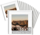 HAUS AND HUES 16x16 White Metal Picture Frames Matted to 12x12 - Features Premium Aluminum & Hanging Hardware, Shatterproof Plexiglass - Ideal for Home, Room, Office (16x16 in, White, Set of 15) by CozyNest Decor