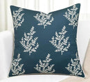 VAGMINE Embroidered Leaves Throw Pillow Cover - 20x20 Inches Square - 100% Cotton Teal Decorative Cushion Cover - Luxurious Embroidery Pattern - Vibrant Boho Accent for Sofa, Bed, Chair, Living Room by CozyNest Decor