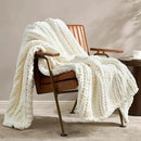 Amélie Home Chunky Knit Throw Blanket for Couch, Soft Chenille Crochet Blanket for Children, 40"x50", Ivory by CozyNest Decor