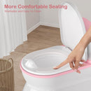 2-in-1 Toddler Potty Training Toilet - Larger Potty Chair & Detachable Training Seat for Boys & Girls Ages 1-3 with Flushing Sound, Wipes Storage, Toilet Paper Holder - Pink by TinyTreasures Baby Boutique