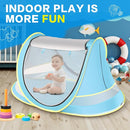 Baby Beach Tent with Baby Hat, Pop Up Toddler Travel Bed with Sun Hat for Boys or Girls, Sun Shade for Toddler Camping, Infant Portable Sun Shade, Summer Beach Baby by TinyTreasures Baby Boutique