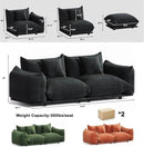 Modern Minimalist Chenille Modular Sectional Sofa, Oversized Couch and Loveseat Set with Thick Cushions, Upholstered Sofa for Small Spaces, Living Room, Bedroom, Office, Apartment(Black,75" Loveseat) by CozyNest Decor