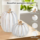 2Pcs Halloween Pumpkin Artificial Resin Pumpkins Decor for Mantel Harvest Autumn Tabletop Decoration Gold Fall Pumpkin Decorations Thanksgiving Table Centerpieces (Set C, ONE Size) by CozyNest Decor