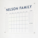 Personalized Clear Acrylic Calendar for Wall, Calendar Whiteboard for Wall, Dry Erase Wall Calendar, Wall Calendar Organizer System for Home (Block, Navy, 38"W x 26"H) by TinyTreasures Baby Boutique