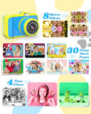 Kids Camera, 48MP 1080P Digital Camera for Kids with 3.5 Inch Big Screen, 10X Zoom, Selfie & Video, 32GB SD Card, 1200mAh Battery, Christmas Birthday Gifts for Boys Girls Ages 3-12 (Blue) by TinyTreasures Baby Boutique