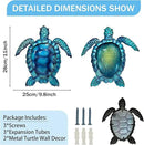 LIFFY Metal Turtle Wall Art Decor Ocean Wall Hanging Coastal Wall Sculptures Beach Theme Wall Decoration for Indoor Outdoor Bathroom Beach Garden Pool (10", 2 pcs) by GreenHaven Gardens
