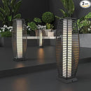 2 Pieces Outdoor Floor Lamp Weather-Resistant Outdoor Wicker Light Solar Powered Lantern Deck Lights for Patio Yard Garden by CozyNest Decor