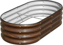 SnugNiture Galvanized Raised Garden Bed, 4x2x1ft Oval Metal Planter Box for Planting Outdoor Plants Vegetables by GreenHaven Gardens