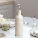 famiware Jupiter 16oz Ceramic Olive Oil Dispenser Bottle, 1 Piece Oil Dispenser for Kitchen with Stainless Steel Pourers, Suitable for Storage Vinegar, Soy Sauce, Coffee Syrup, Vanilla White by CozyNest Decor