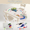 Kids Table and 2 Chairs Set, Height Adjustable (17.7"-26.1") Toddler Table and Chair Set, Multi-Activity Table with Graffiti Desktop, Children’s Table and Chairs for Classroom, Home & Daycare by CozyNest Decor