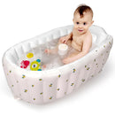 Mink Inflatable Baby Bathtub with Built-in Air Pump, Newborn to Toddler Bath Tub,Portable Travel Shower Basin with Back Support, Deflates and Folds Easily (Olive Bath) by TinyTreasures Baby Boutique