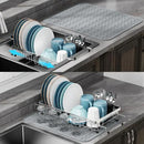 GSlife in Sink Dish Drying Rack - Capacity Expandable Stainless Steel Over Sink Dish Drainer Drying Rack (13.4''-20.4'') with Silicone Mat for Kitchen Counter Large Capacity, Black by CozyNest Decor