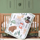 The Peanutshell 3 Piece Baby Crib Bedding Set for Boys - Newborn, Infant & Toddler Nursery Bed Set Decor with Fitted Crib Sheet, Dust Ruffle Comforter - Woodland Camo by TinyTreasures Baby Boutique