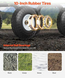 VEVOR 680 Lbs Steel Garden Cart on Wheels, Heavy Duty Garden Wagon Cart Pullable, Metal Outdoor Utility Yard Wagon Carts with 10" Tires, Mesh Removable Sides and 180°Rotating Handle by GreenHaven Gardens