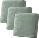 H.VERSAILTEX Velvet Stretch Couch Cushion Cover Plush Cushion Slipcover for Chair Loveseat Sofa Cushion Furniture Protector Seat Cushion Sofa Cover (3 Piece XL Sofa Cushion Covers, Sea Grass) by CozyNest Decor