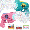 Eaglestone Bubble Guns for Toddlers 2 Packs, LED Light Automatic Bubble Machine Gun for Kids 4-8, Bubble Toys with Bubble Solution,Concentrate, Bubble Blaster Party Favor, Summer Outdoor Toys Gift by TinyTreasures Baby Boutique