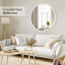 Fabuday White Round Mirror 28 Inch - Big Circle Mirror for Bathroom, Living Room, Hallway, Entryway, Matte Aluminum Frame Circular Mirrors for Wall Decor by CozyNest Decor