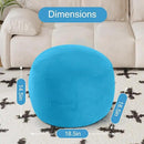 MeMoreCool Round Stuffed Pouf Ottoman Foot Rest, Floor Pouf Foot Stool with Soft Foam Chunk Filling, Small Round Ottoman Footstool Circle Footrest for Living Room, Blue by CozyNest Decor