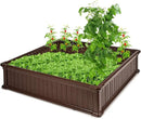 Giantex Raised Garden Bed, Planter for Flower Vegetables, Outdoor Plant Box Patio Backyard, Easy Assembly (48.5''Lx48.5''Wx12''H, Brown) by GreenHaven Gardens