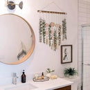 Artificial Eucalyptus Wall Decor Fake Greenery Leaves Stems Wall Hanging Plants on 16.5 inch Wooden Stick Boho Rustic Farmhouse Decor for Bedroom Kitchen Dining Room Bathroom by CozyNest Decor